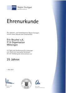 2019 - IHK Auszeichnung