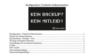 Mindestanforderung einer Dokumentation