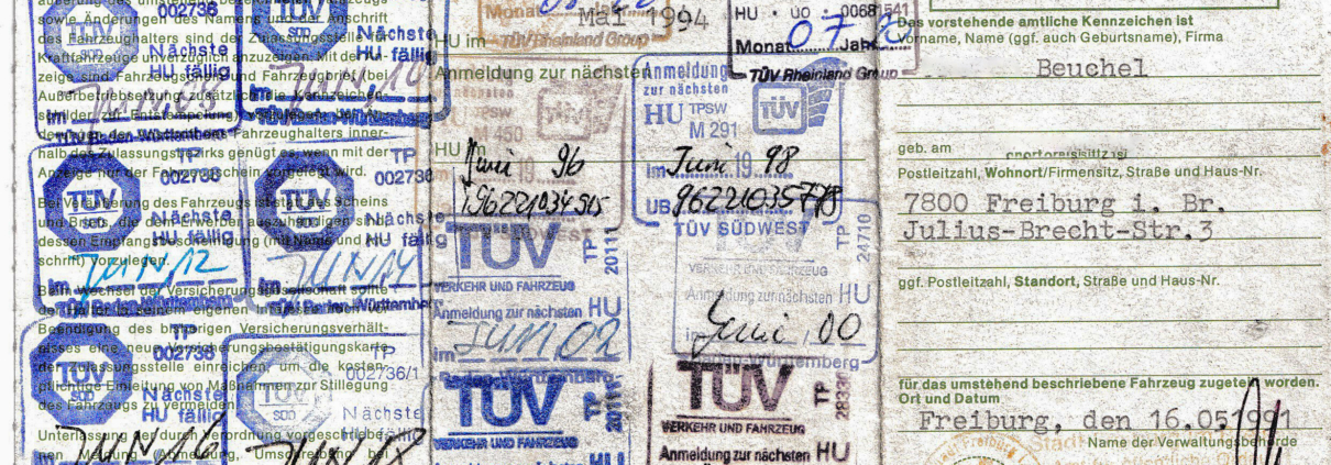 der erste Fahrzeugschein